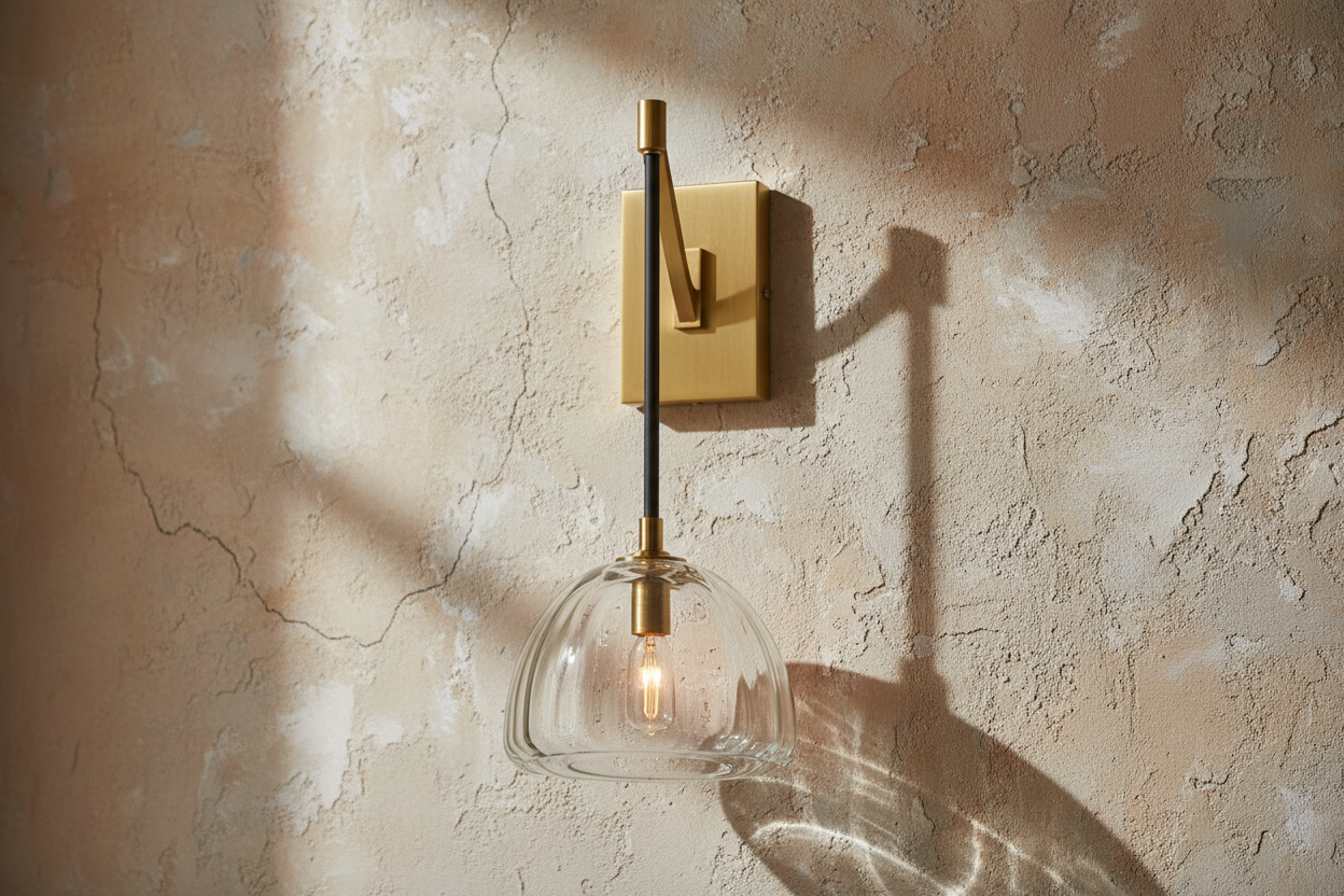 Wall Lamp Copper Glass Shade 16.1 in Warm Bronze Black Hallway Bedroom Modern Industrial Sconce Lighting Fixture | Thomler