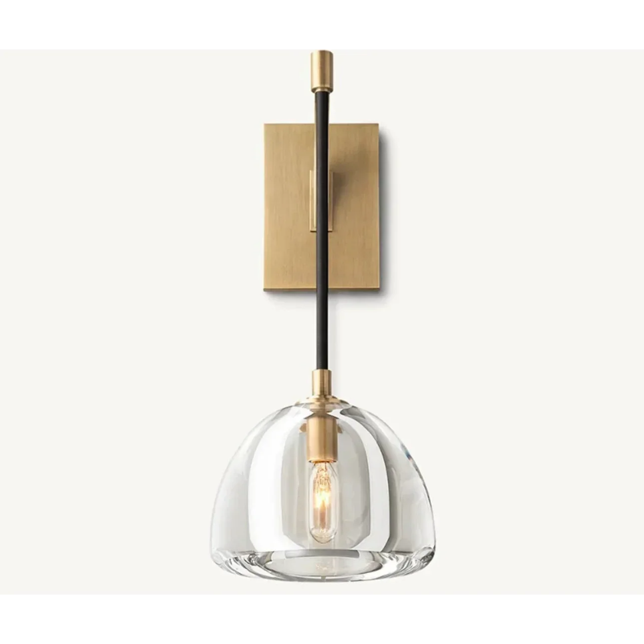 Wall Lamp Copper Glass Shade 16.1 in Warm Bronze Black Hallway Bedroom Modern Industrial Sconce Lighting Fixture | Thomler
