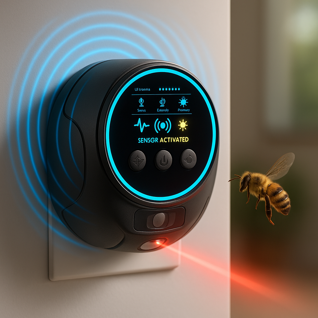 360-Degree Ultrasonic Insect Repeller for Patios, Decks & Outdoor Spaces – Chemical-Free Flying Bug Control for Yards & Porches | Thomler