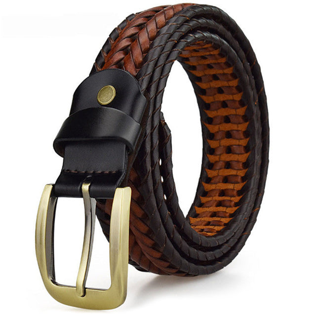 Woven Genuine Cowhide Strap with Durable Water-Resistant Finish for Men & Women | Classic Braided Design for Jeans & Casual Wear | Thomler