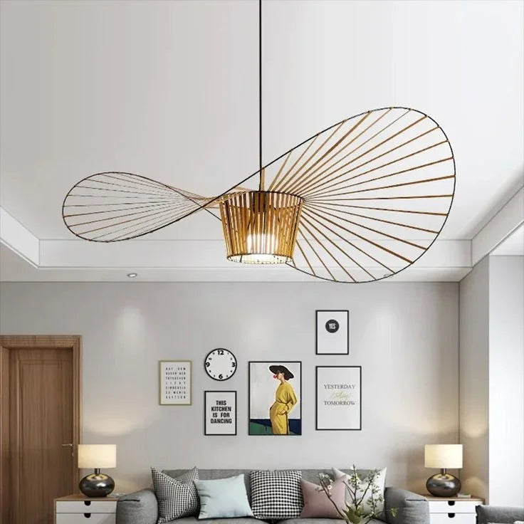 Pendant Light Metal Fibreglass 150.0 cm Adjustable Dining Room Kitchen Island Modern Hanging Ceiling Lamp Wide Shade | Thomler