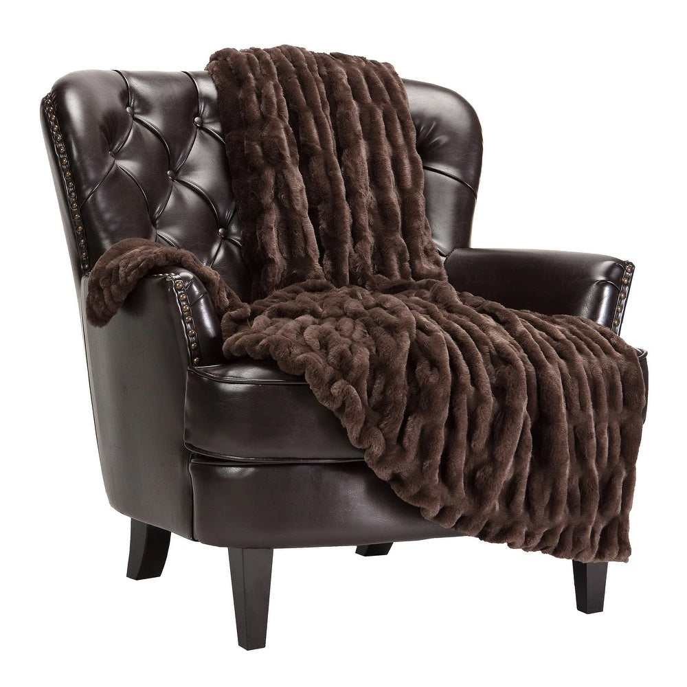 Double-Sided Plush Throw Blanket – Velvet Fleece & Rabbit Faux Fur for Sofas, Beds & Travel | Thomler