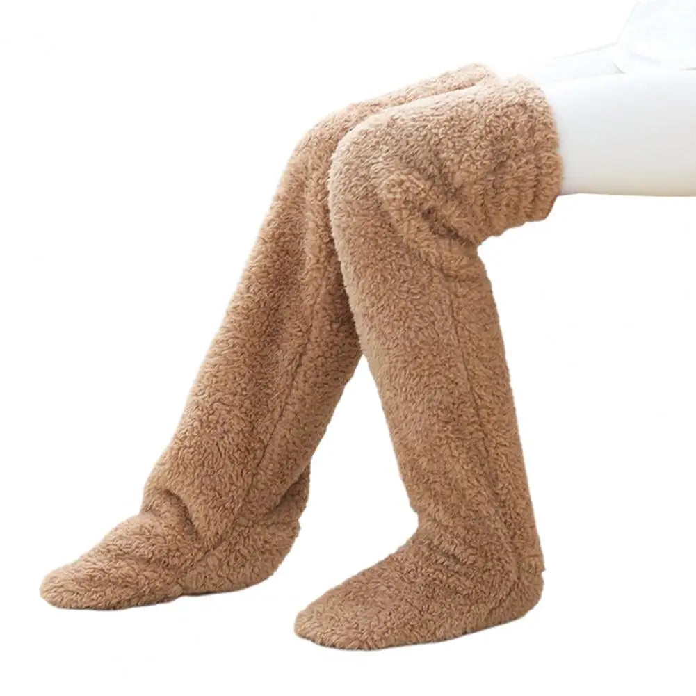 Plush Over-the-Knee Sleep Socks with Toe Opening for Winter Warmth | Thomler