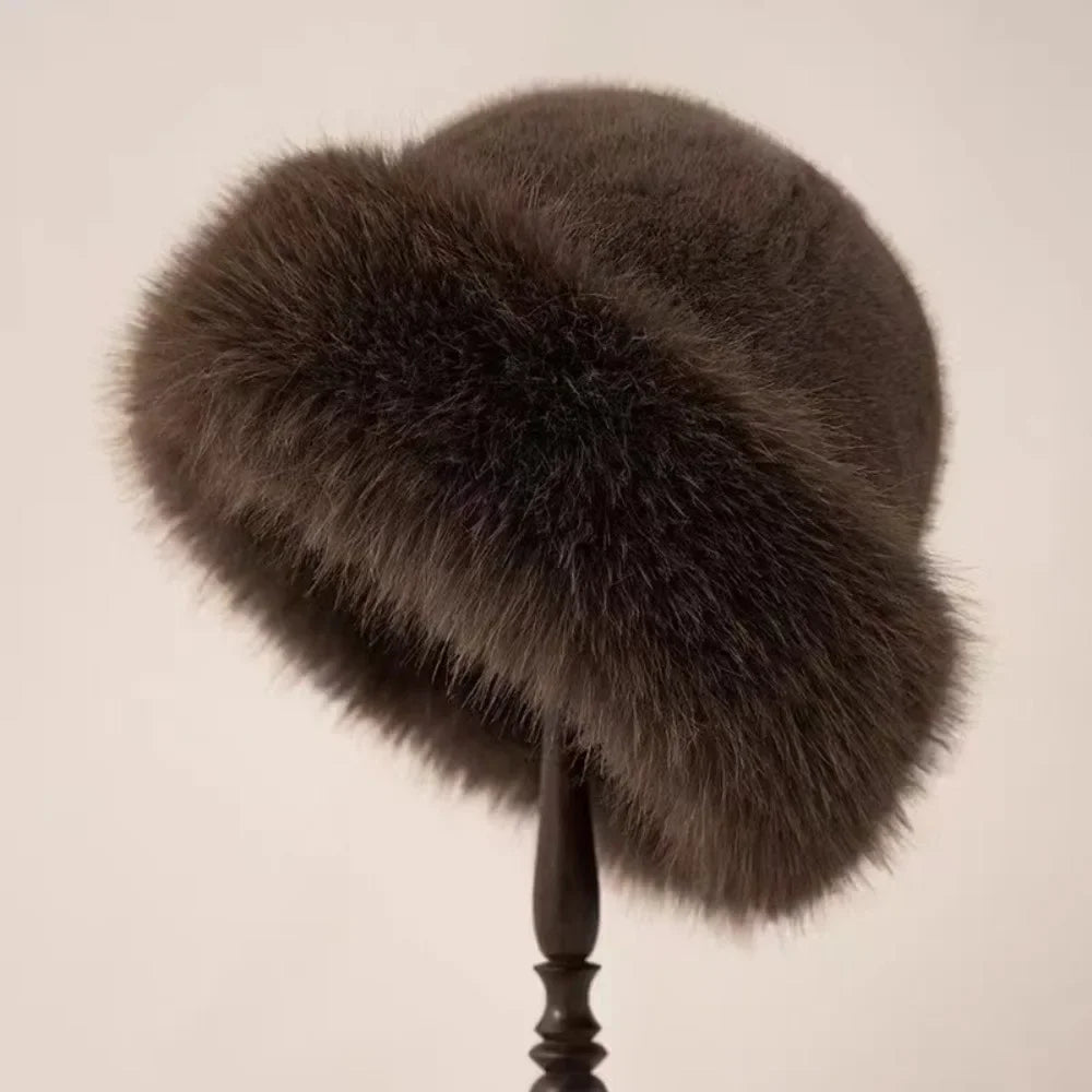 Cozy Faux Fur Cloche Hat for Cold Weather – Soft Fleece Winter Head Topper with Classic Rounded Silhouette | Thomler