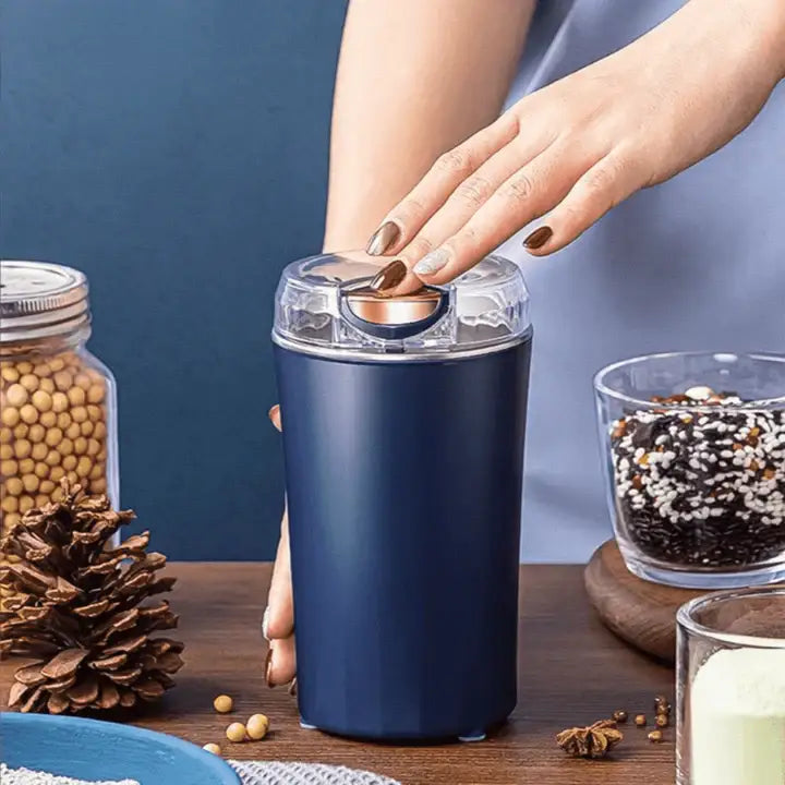 Spice Grinder Stainless Steel 80.0 g Capacity Blue Kitchen Coffee Bean Herb Nut Electric Mill 30000 RPM Compact | Thomler