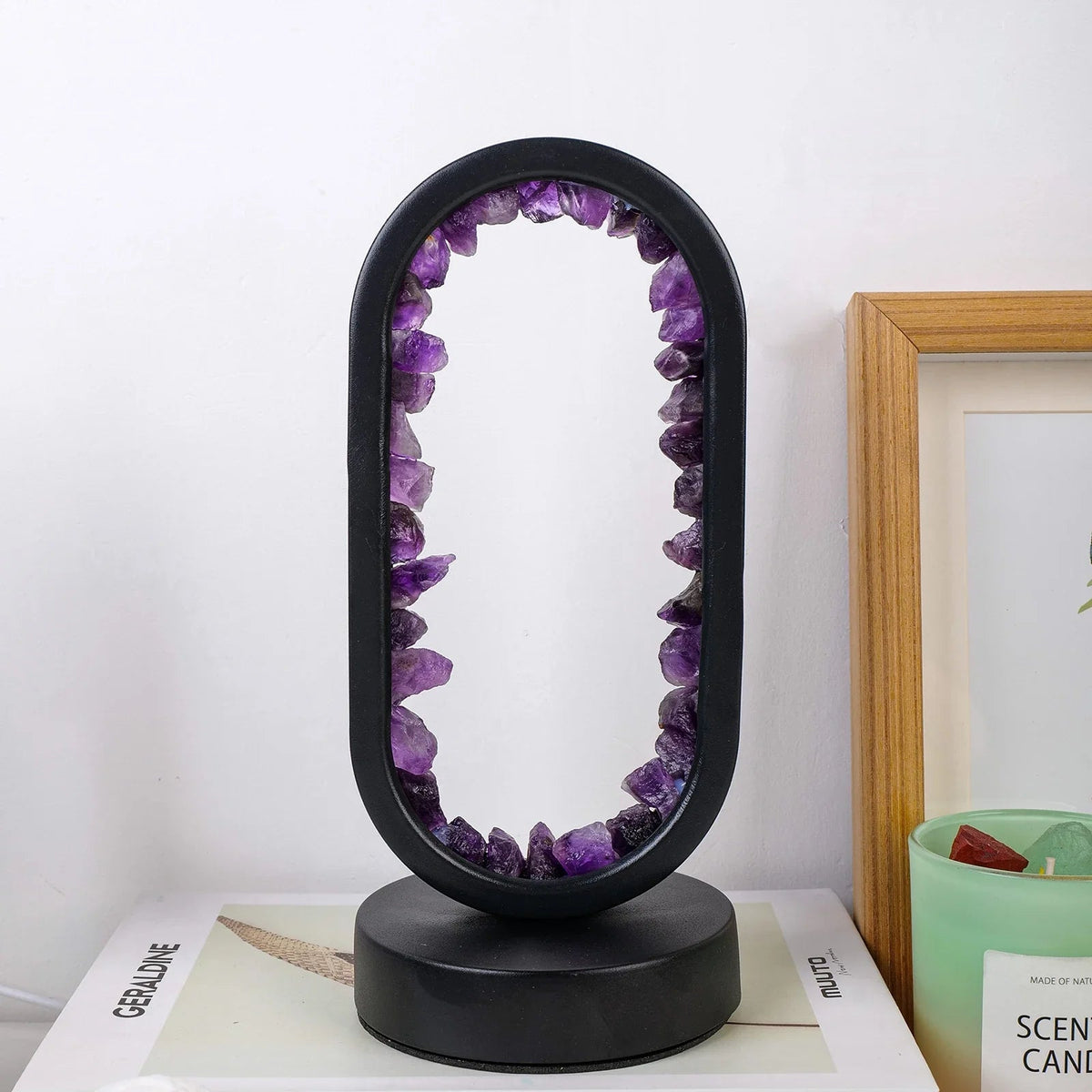 Genuine Crystal Stone Mood Lamp for Relaxation & Meditation, Handcrafted Mineral Accent Light for Home Décor | Thomler
