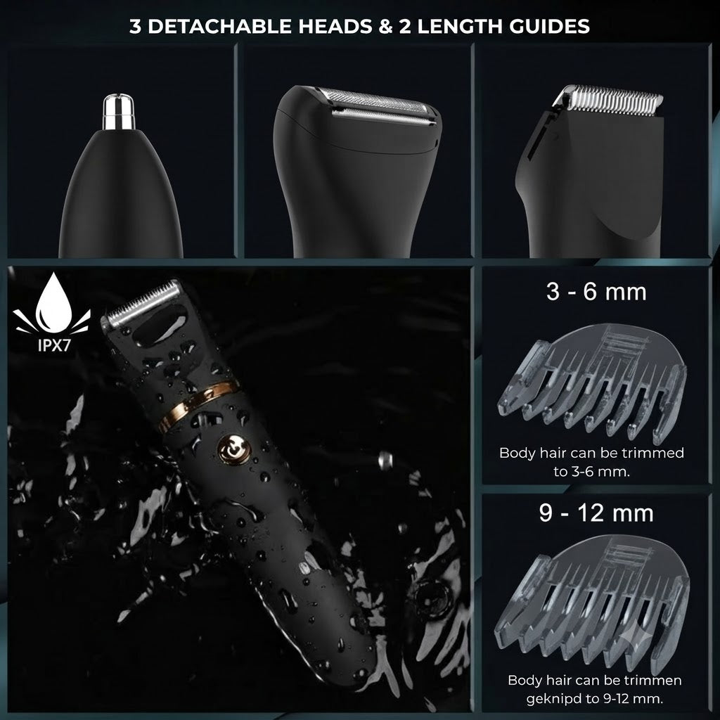 All-in-One Electric Body Groomer for Men – Cordless Full Body Hair Trimmer with Waterproof Design & Multiple Attachments for Face, Body & | Thomler