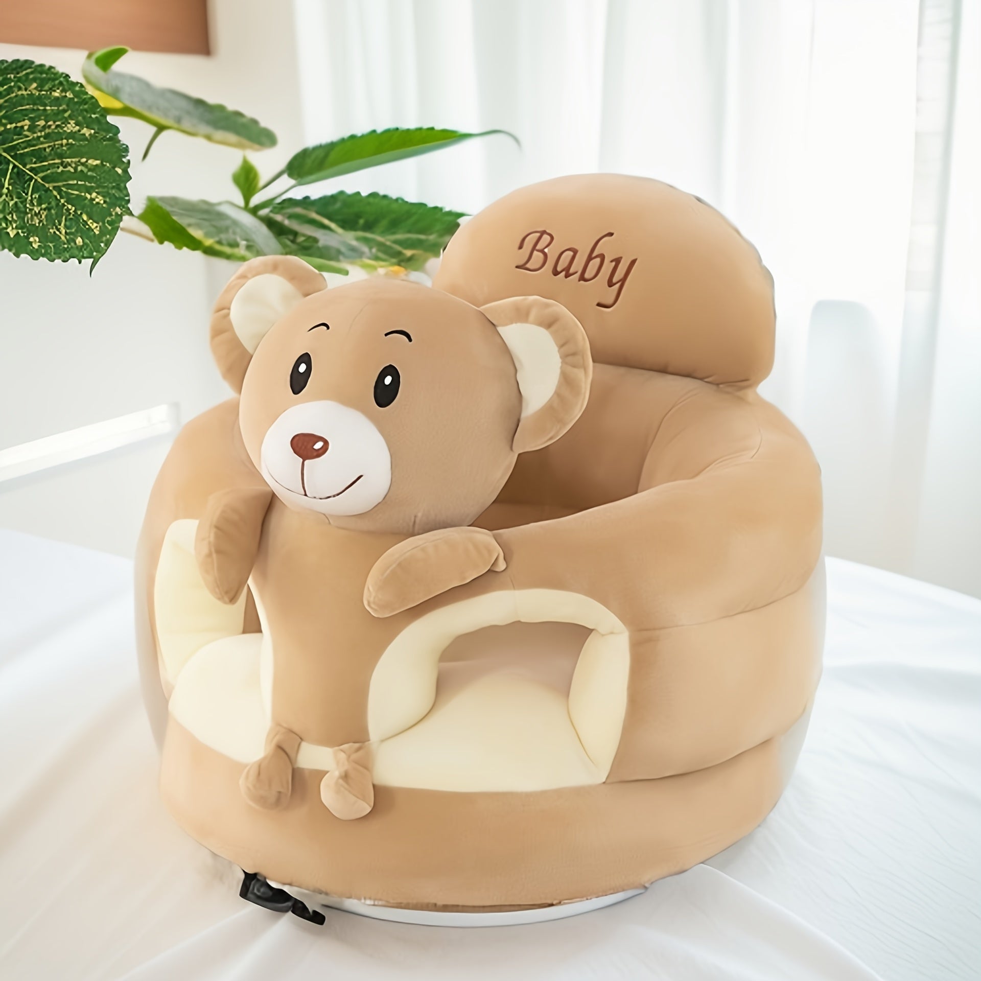 Plush Baby Support Seat for Learning to Sit – Soft Animal Character Chair with Backrest for Infants & Toddlers | Thomler