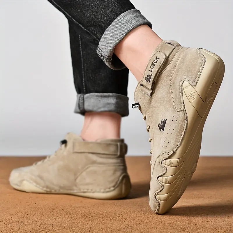 Men's Waterproof High-Top Sneakers with Elastic Slip-On Design - Durable Rubber Sole Boots for Street Style & All-Weather Wear | Thomler