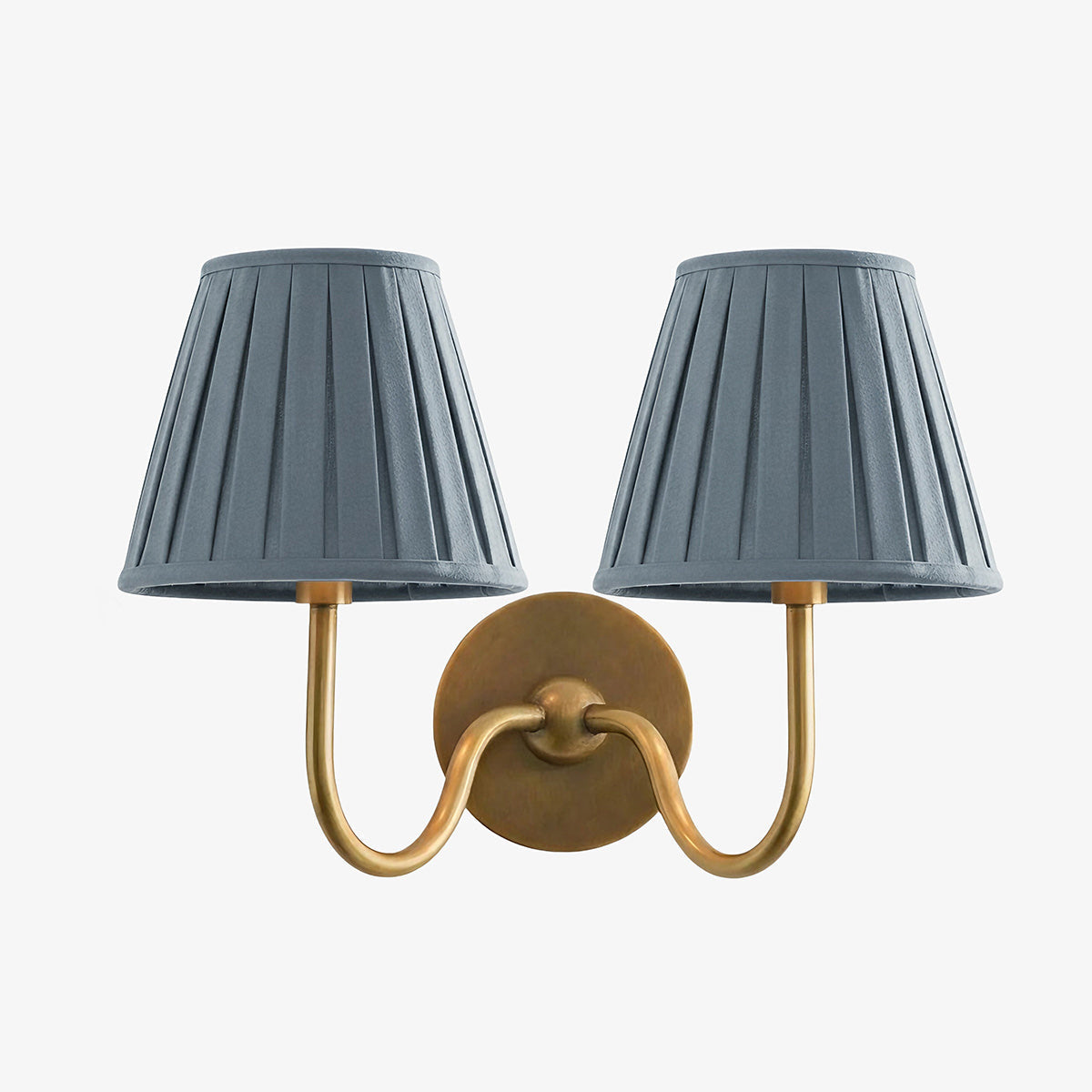 Brass Sconce with Fabric Drum Shade – 1 or 2 Light Hardwired Fixture for Bedroom, Hallway & Living Room | Thomler
