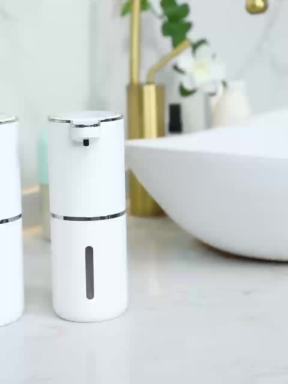 Automatic Soap Dispenser Plastic 380 ml White Wall Mounted Bathroom Kitchen Touchless Foam Sensor Dispenser USB Rechargeable | Thomler