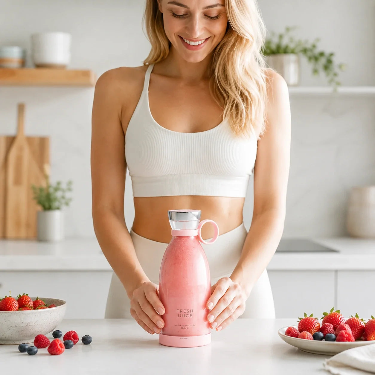 Portable USB Rechargeable Juicing Cup Personal Blender for Smoothies Shakes Fresh Fruit Drinks On-the-Go Mini Blender | Thomler