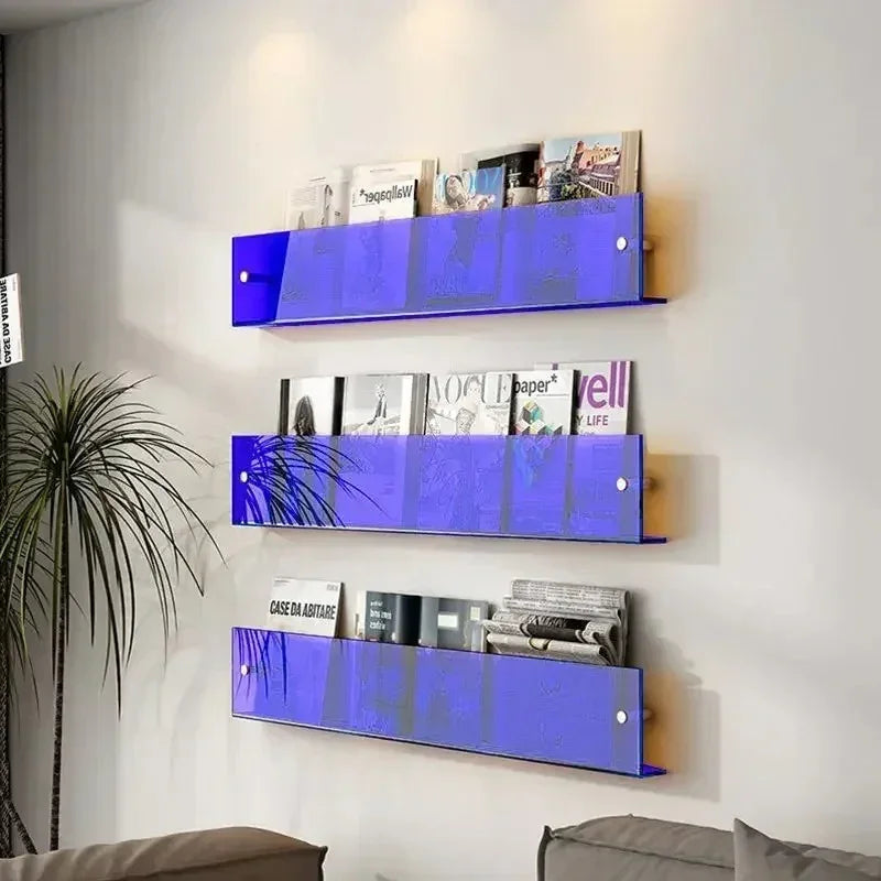 Wall Shelf PVC 80.0 cm 31.5" Floating Magazine Storage Living Room Office Book Display Rack Organiser | Thomler