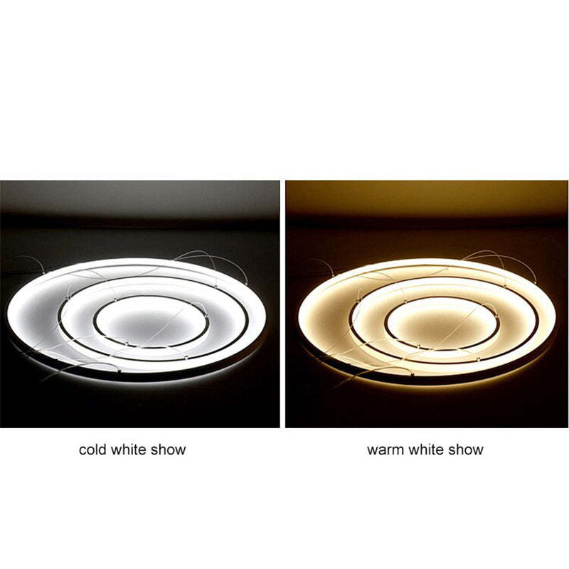 Modern LED Ring Chandelier with Adjustable Height – Metal & Acrylic Hanging Light for Living Room, Dining Room, Bedroom | Thomler