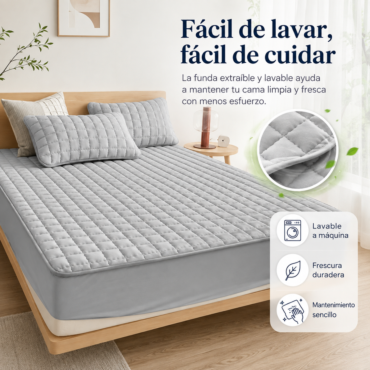 Quilted Waterproof Mattress Protector with Breathable Cooling Layer for Deep-Pocket Beds | Thomler