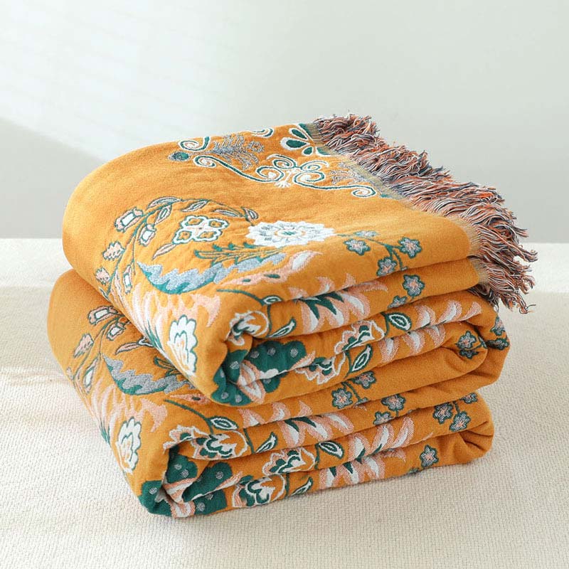 Reversible Cotton Quilt Lightweight Floral Bedspread for All Seasons Queen King Full Size Breathable Coverlet | Thomler