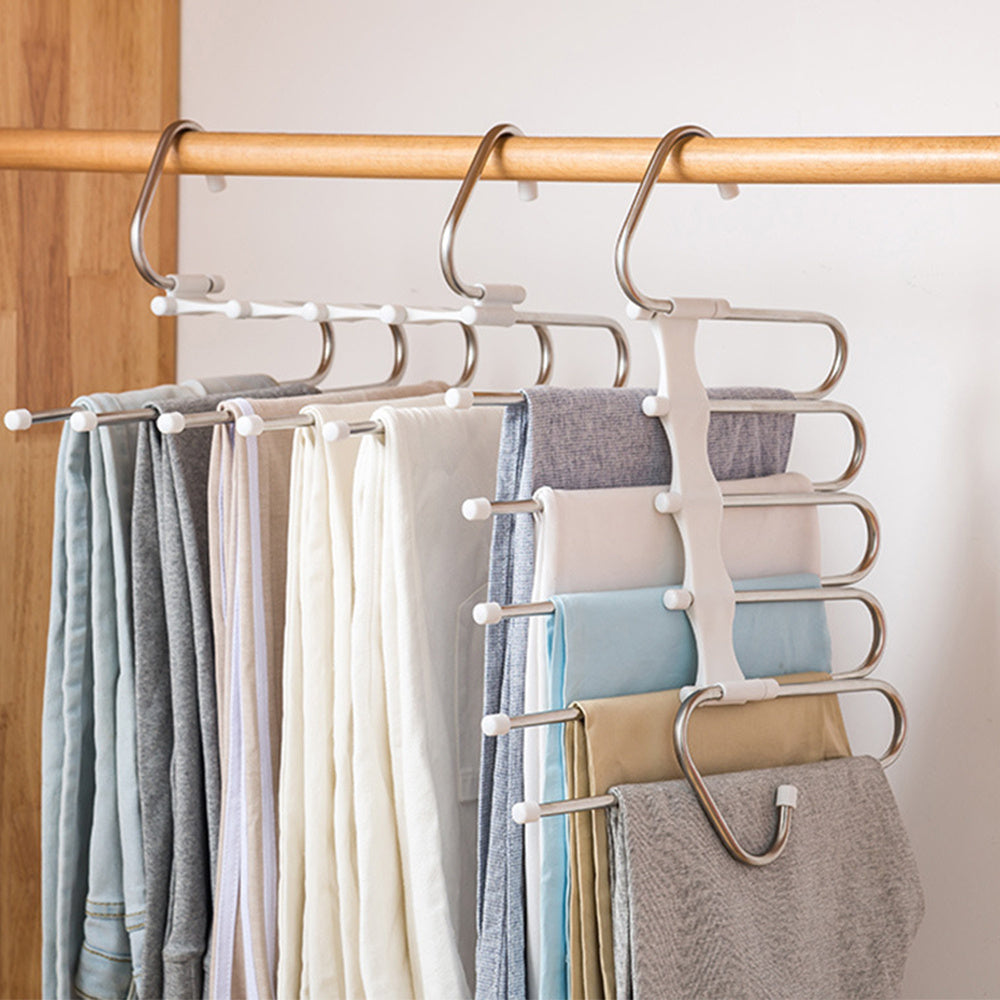 Space-Saving Closet Organizer Hanger with Retractable Arms for Pants, Scarves, Belts & Accessories - Multi-Tier Storage System for Bedroom W | Thomler