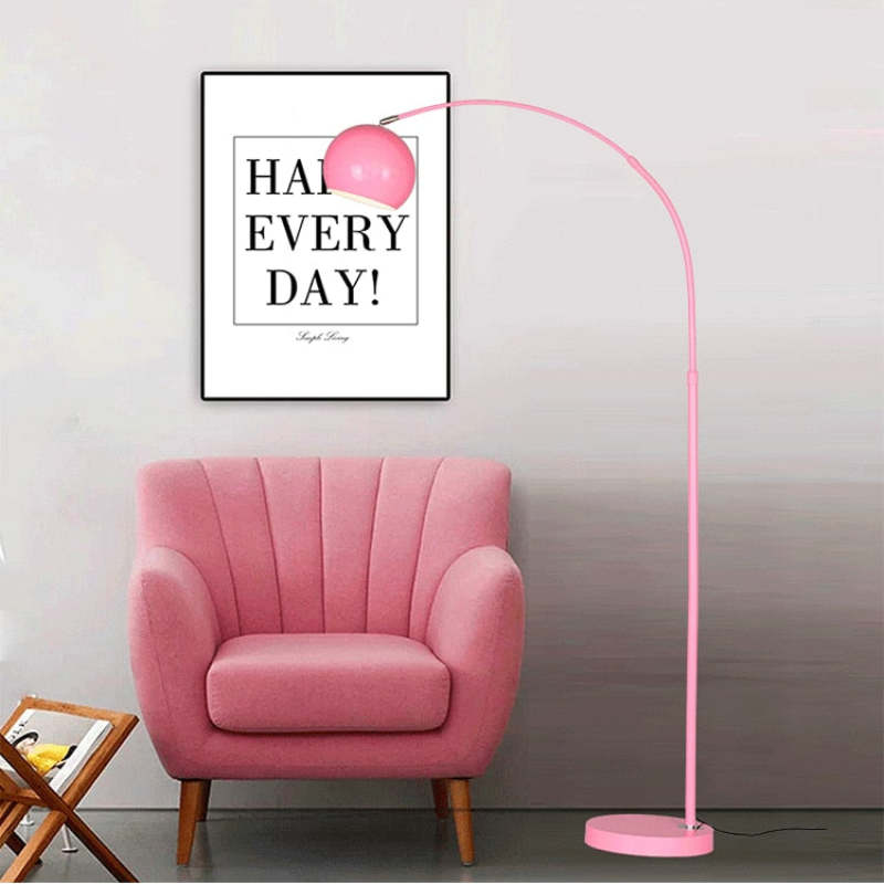 Floor Lamp Metal Arc 177.0 cm (69.7") Yellow Living Room Reading Light E27 Retro Globe Shade Standing Lamp | Thomler