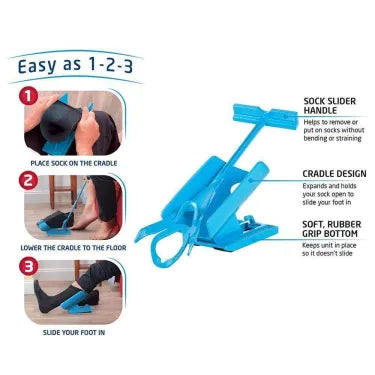 Compression Sock Helper Tool with Handles – Easy Dressing Aid for Putting On & Taking Off Socks – Portable Sock Assist Device for Seniors, M | Thomler