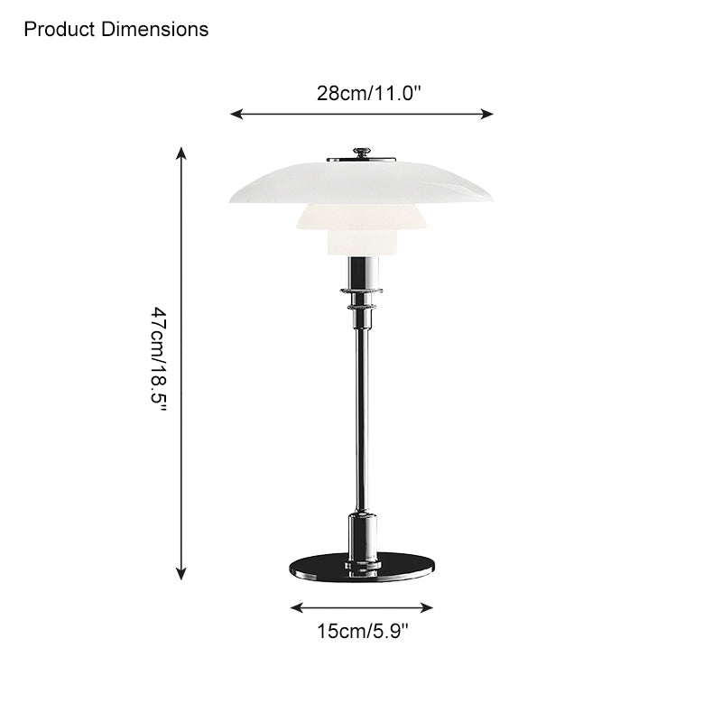 Table Lamp Glass 19 in Desk Bedroom Study 5W Warm Cool White Light | Thomler