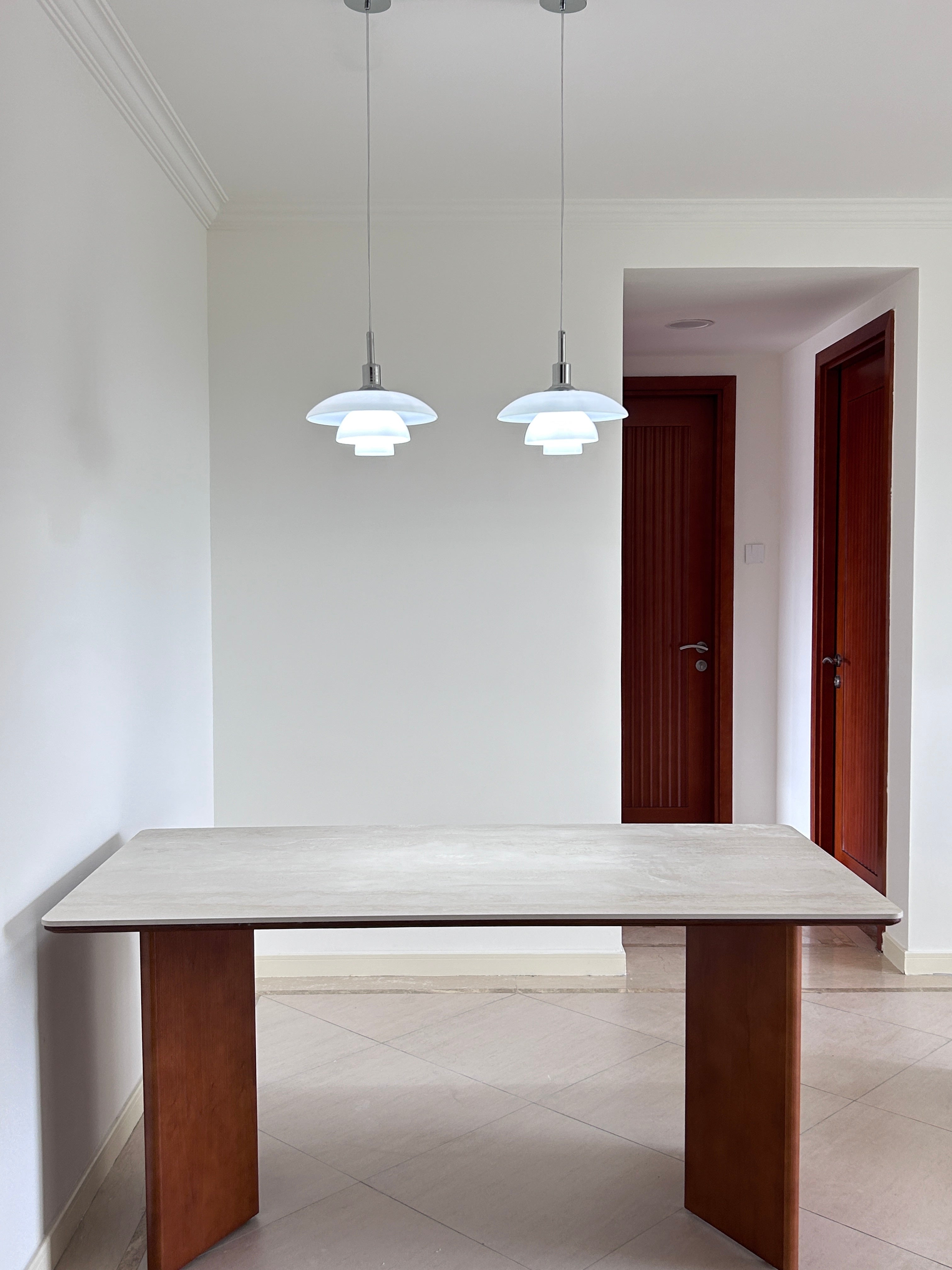 Pendant Light Glass 28.0 cm White Dining Room Scandinavian Hanging Ceiling Lamp Adjustable Cord E27 Soft Ambient Lighting | Thomler