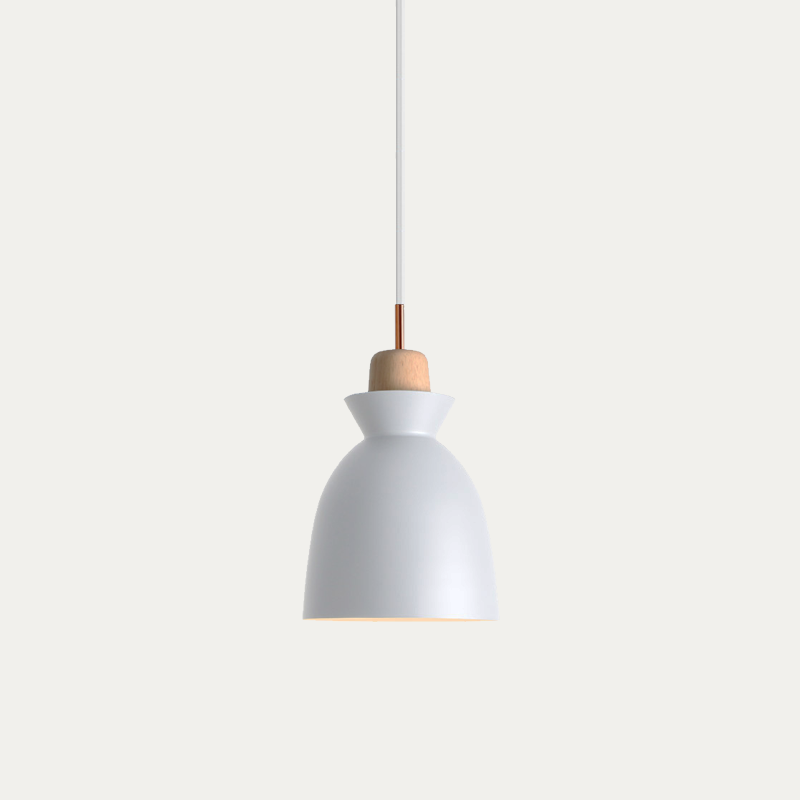 Pendant Light Wood 11 in E27 60W Scandinavian Style Living Room Bedroom Ceiling Lamp | Thomler