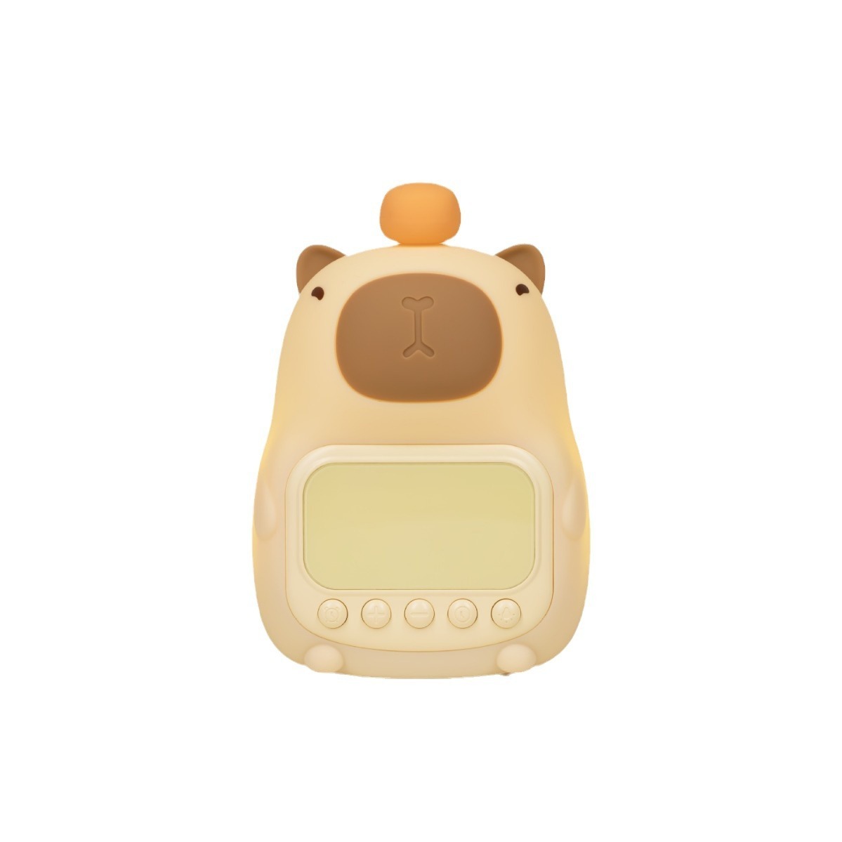 Capybara Night Light Alarm Clock for Kids & Adults | Touch Control Bedside Lamp with Rechargeable Battery & Adjustable Brightness | Thomler