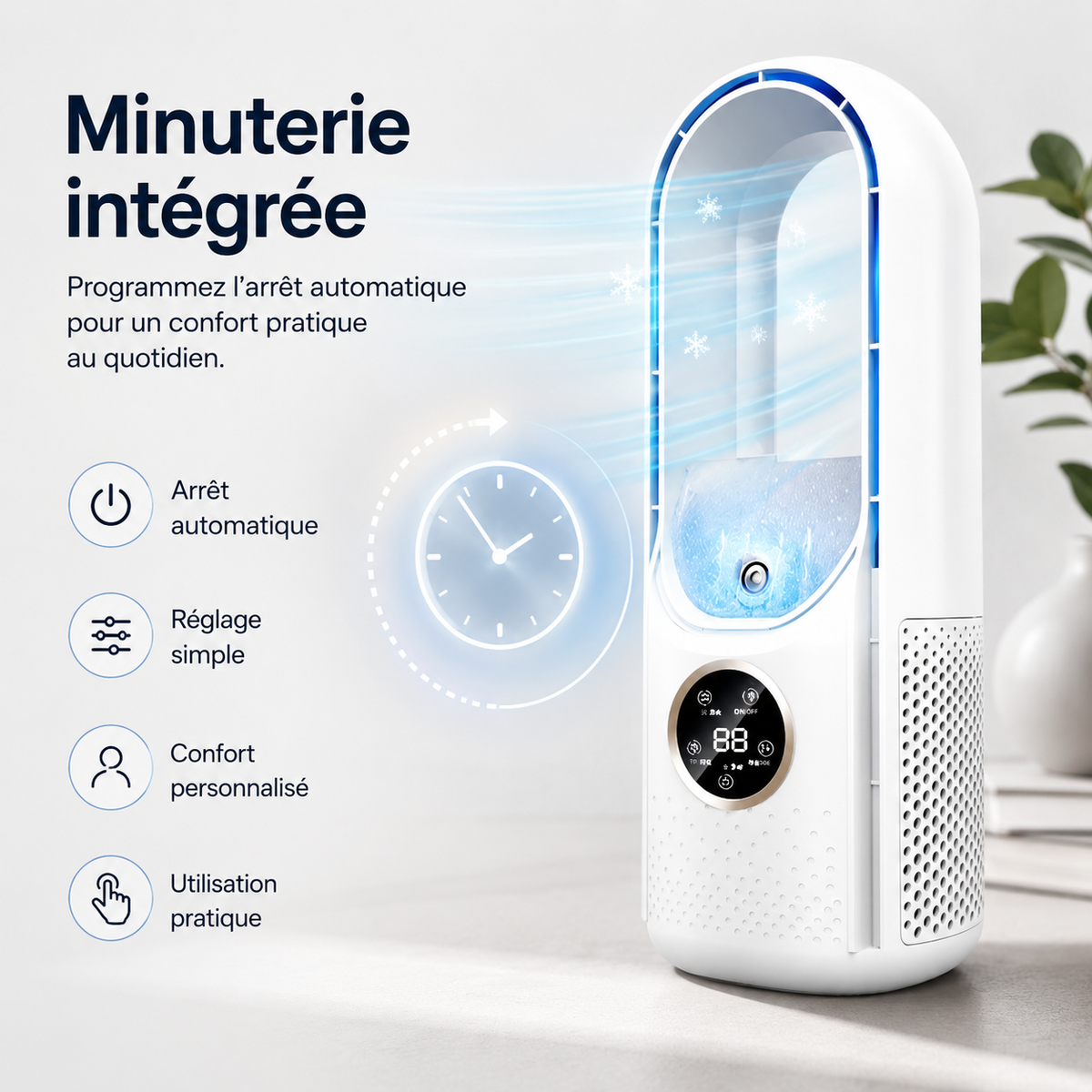Portable USB Air Cooler Fan with Humidifier & Filter – 6-Speed Personal Desktop Cooling Fan for Home Office Travel Camping – Quiet | Thomler