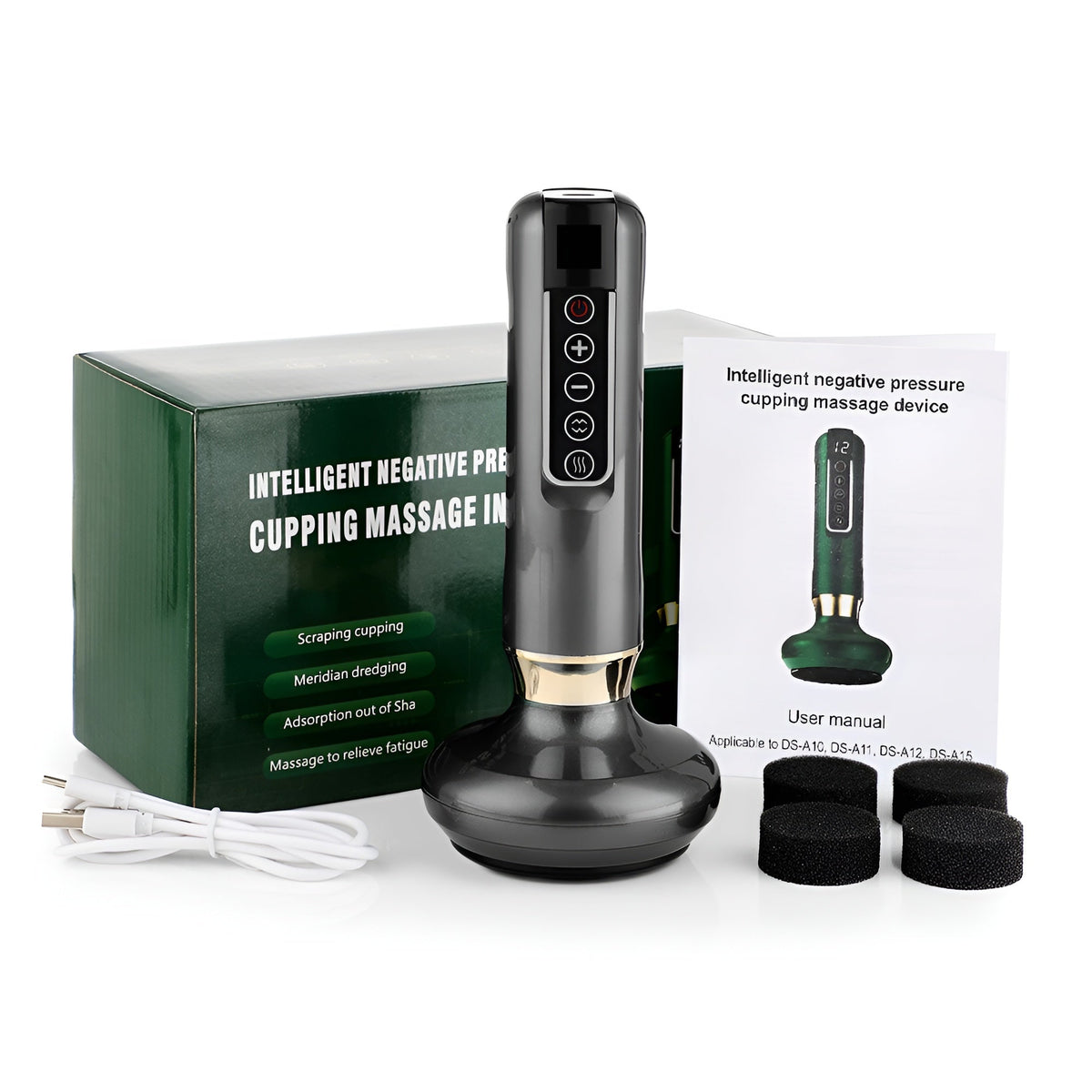 Cordless Handheld Muscle Massager with Suction & Heat Technology for Deep Tissue Relief at Home | Thomler