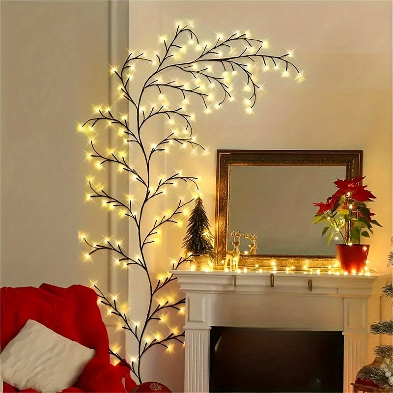 Twig Branch Wall Light with 96 Warm LEDs – USB Powered Ambient Decorative Glow for Living Spaces | Thomler