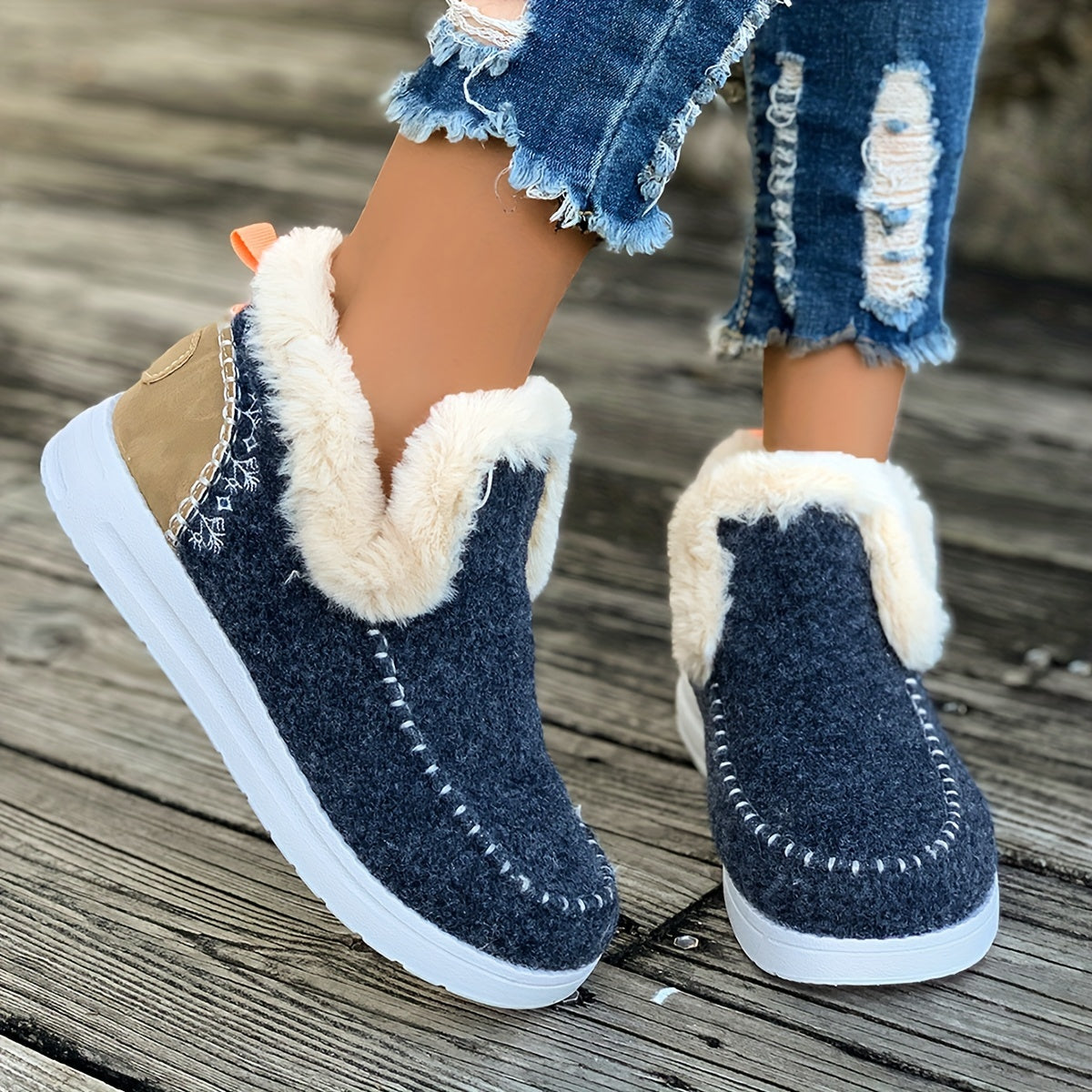 Women's Plush-Lined Slippers – Non-Slip Indoor House Shoes with Cozy Fleece for Winter Warmth & Everyday Comfort at Home | Thomler