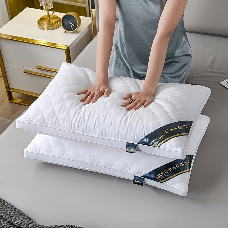 Quilted Hypoallergenic Pillow Set – 2-Pack Breathable 3D Fill Pillows for Neck Support & All-Season Comfort | Thomler