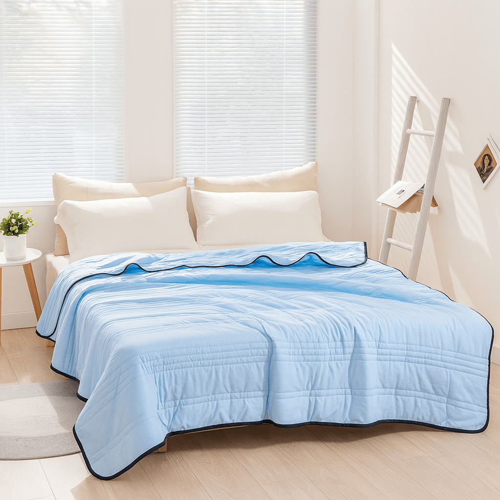 Cooling Blanket Polyester Breathable Lightweight All Seasons Bed Sleeping Moisture Wicking Temperature Regulating Summer Quilt Throw | Thomler