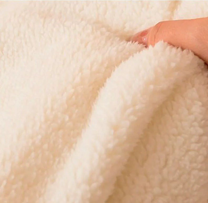 Duvet Reversible Sherpa Fleece 200.0 cm x 200.0 cm Soft Warm Bedding All Seasons Checked Pattern | Thomler