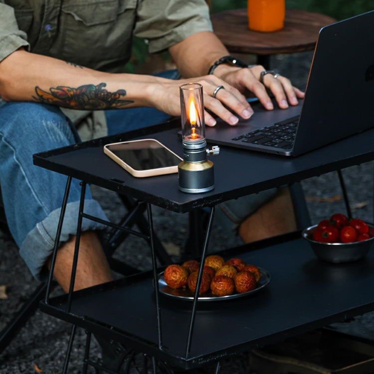 Butane Gas Lantern Aluminum Portable Outdoor Light Camping Hiking Backpacking Adjustable Flame Manual Ignition Vintage Design Travel Gear Em | Thomler