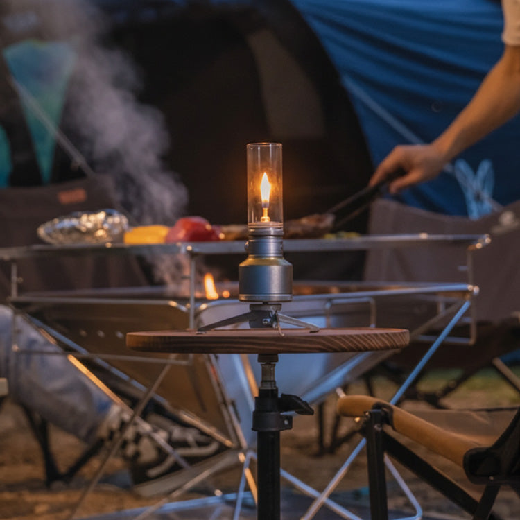 Butane Gas Lantern Aluminum Portable Outdoor Light Camping Hiking Backpacking Adjustable Flame Manual Ignition Vintage Design Travel Gear Em | Thomler