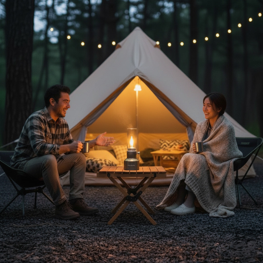 Butane Gas Lantern Aluminum Portable Outdoor Light Camping Hiking Backpacking Adjustable Flame Manual Ignition Vintage Design Travel Gear Em | Thomler