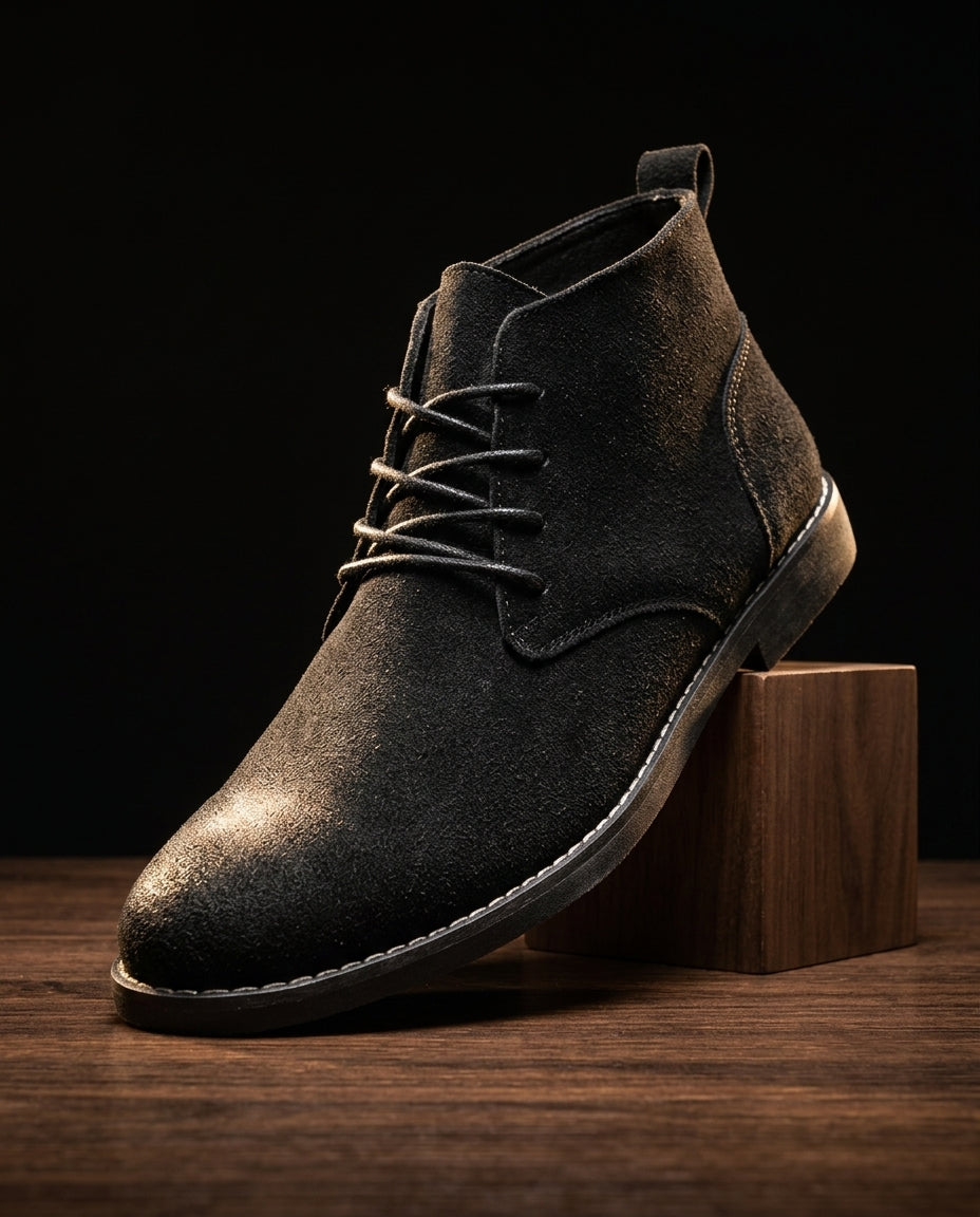 Men's Chukka Desert Boots Premium Suede Lace-Up Casual Ankle Footwear for Work Office Everyday Khaki Tan Chestnut | Thomler