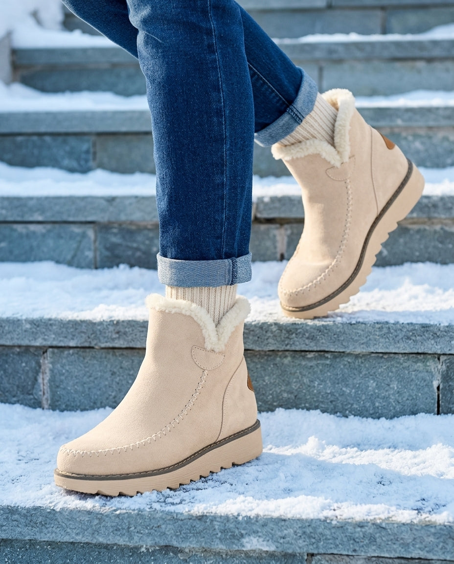 Women's Insulated Slip-On Ankle Boots – Water-Resistant Winter Footwear with Anti-Slip Sole for Snow, Ice & Cold Weather | Thomler