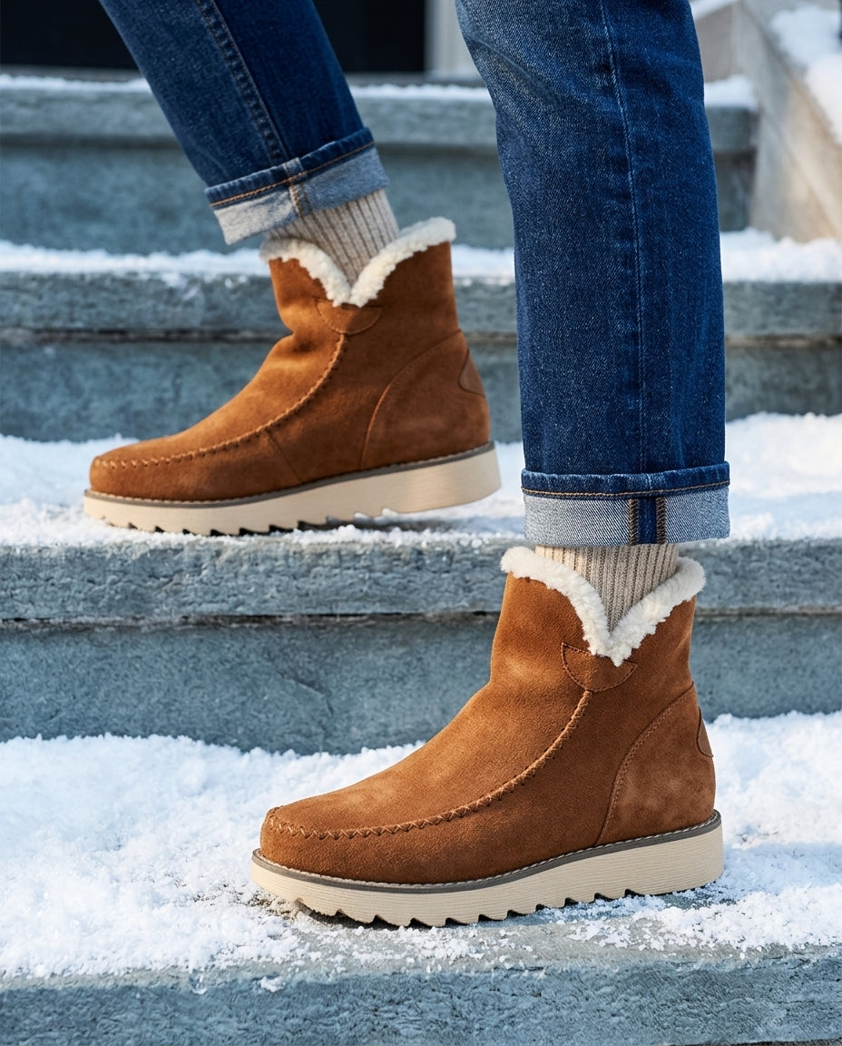 Women's Insulated Slip-On Ankle Boots – Water-Resistant Winter Footwear with Anti-Slip Sole for Snow, Ice & Cold Weather | Thomler