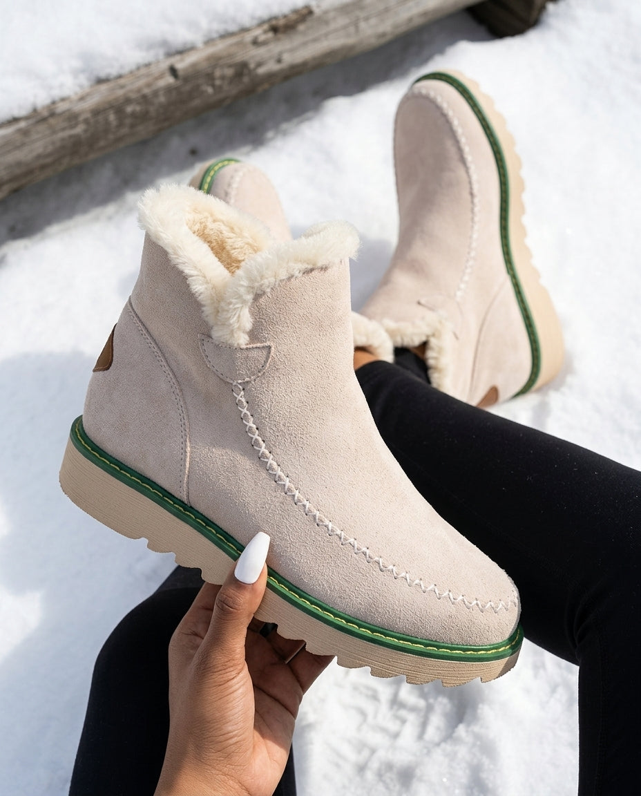 Women's Platform Winter Boots with Plush Fleece Interior – Easy Pull-On Style for Cold Weather & Daily Comfort | Thomler
