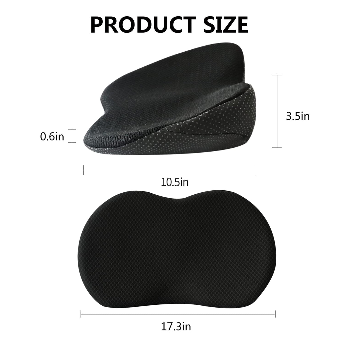 Ergonomic Driver Seat Lift Pad with Memory Foam | Extra Height for Better Visibility & Back Support | Anti-Slip Bottom | Breathable | Thomler