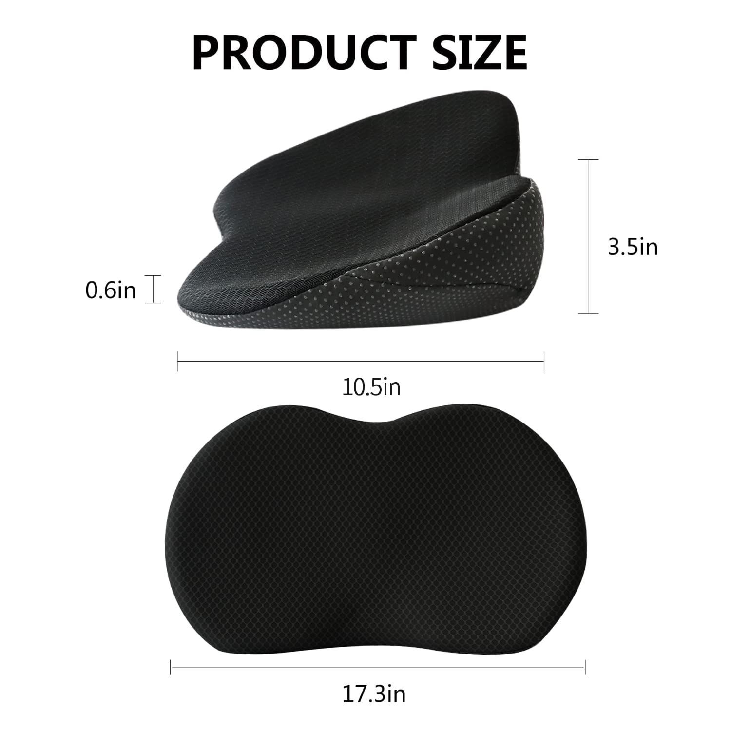 Memory Foam Driver Booster Seat Pad 3.5 Inch Elevation Cushion for Shorter Drivers Enhanced Visibility Lumbar Support Black Beige Brown Red | Thomler