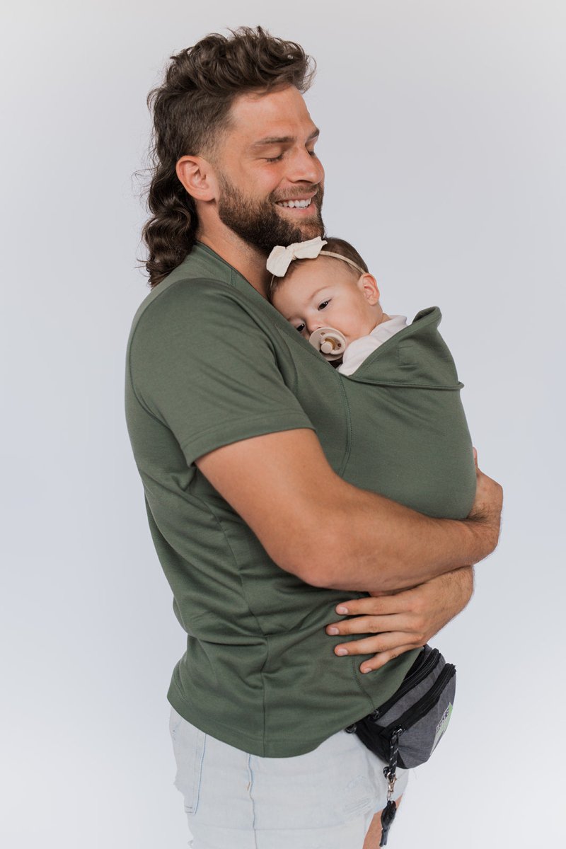 Hands-Free Infant Carrier Shirt for Moms & Dads – Soft Cotton Kangaroo Top with Built-In Pouch for Newborns & Nursing – Bonding Tee for | Thomler