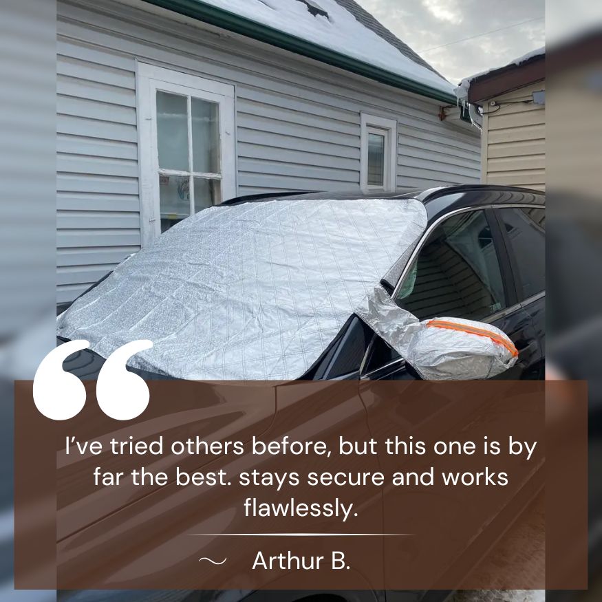 Magnetic Windshield Cover for Winter Ice & Snow Protection – Car Frost Guard with Mirror Flaps – Quick-Install Wind-Resistant Auto Shield | Thomler