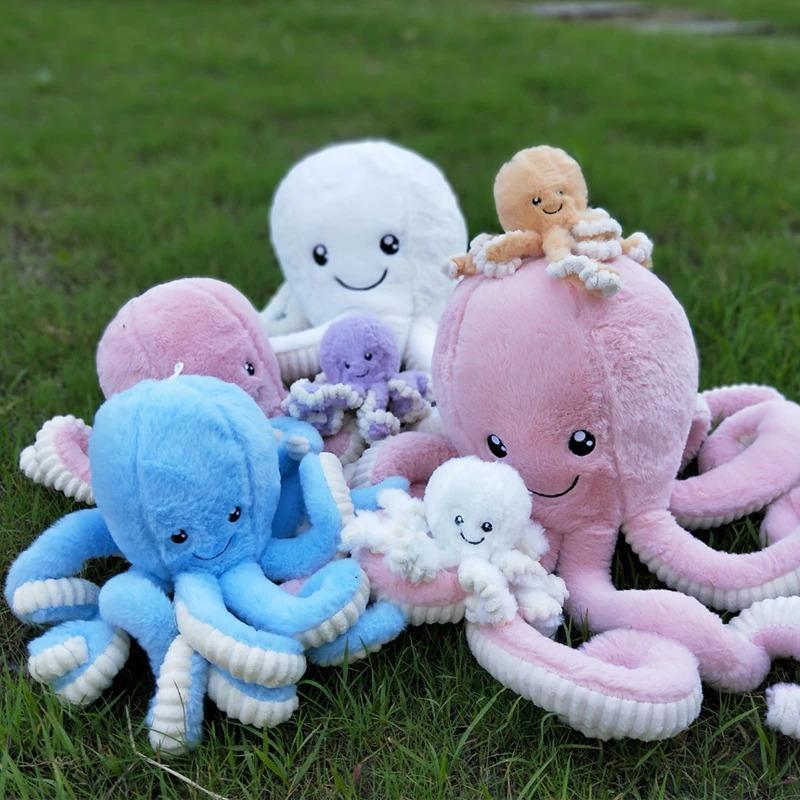 Stuffed Octopus Plush Toy Large Soft Sea Creature Cuddle Pillow for Kids Bedroom Nursery Decor Gift Blue Pink White Brown Purple | Thomler