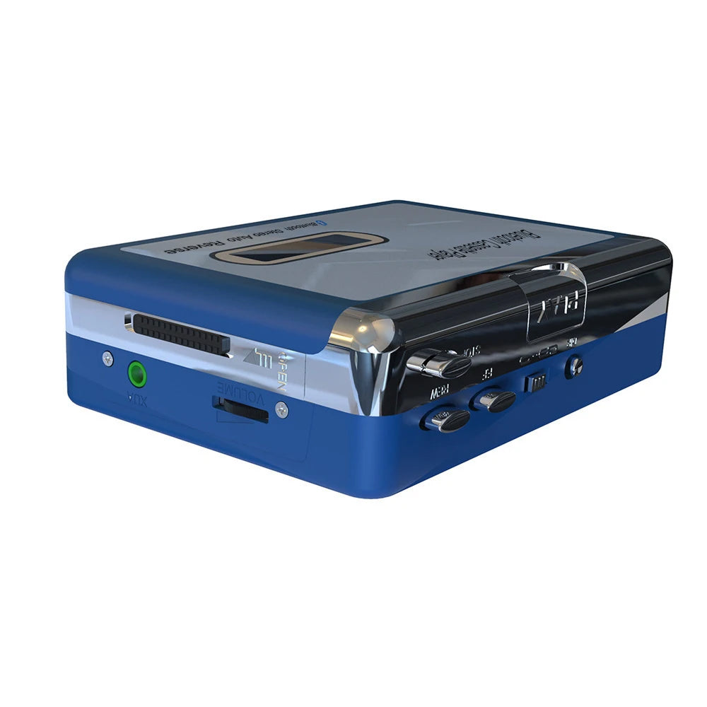 Portable Cassette Player with Bluetooth – Auto-Reverse Tape Deck with Wireless & Wired Playback for Retro Music Lovers | Thomler