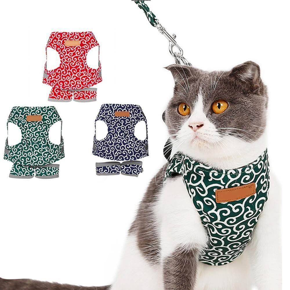 Cat Walking Harness & Leash Set | Breathable Mesh Vest Jacket for Outdoor Adventures | Adjustable No-Pull Design for Cats & Small Dogs | Thomler