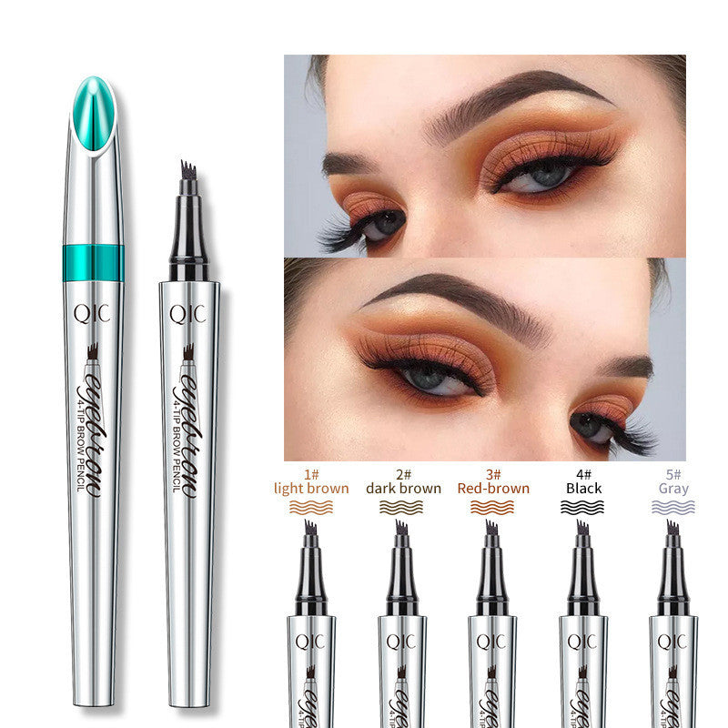 Four-Prong Precision Brow Defining Pencil with Long-Lasting 36-Hour Wear for Natural Hair-Like Strokes and Fuller Arches | Thomler
