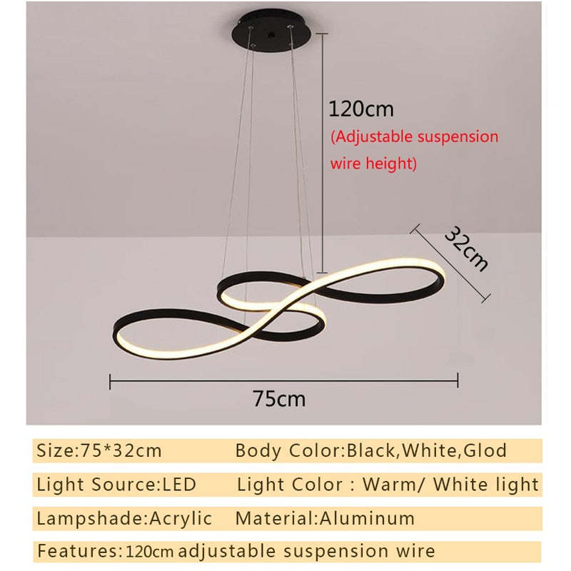 Treble Clef Hanging Ceiling Fixture – Metal & Silicone Statement Lamp for Dining Room & Living Room | Thomler